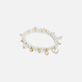 SHASHI Pearl Charm Bracelet - White / Gold