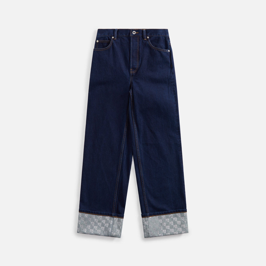 Alexander Wang Crystal Cuff Stacked Wang Pant - Bright Indigo