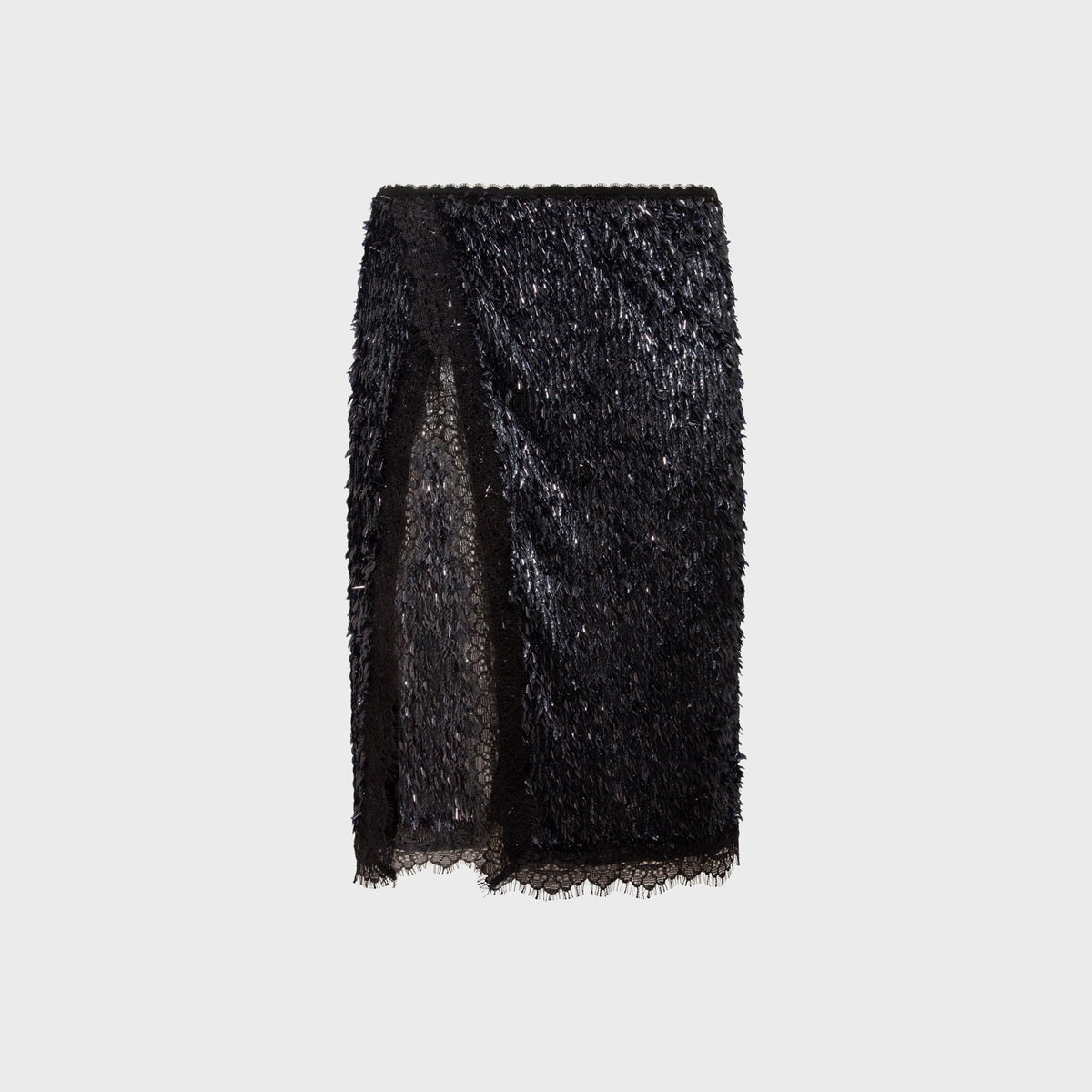 Siedres Bianca Sequin Midi Skirt - Black