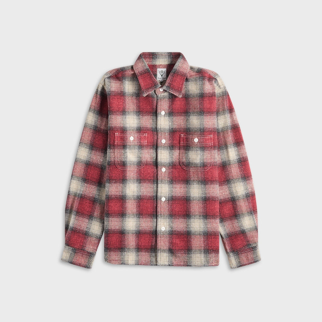 South2 West8 TC Jazz Nep Plaid Work Shirt - Red
