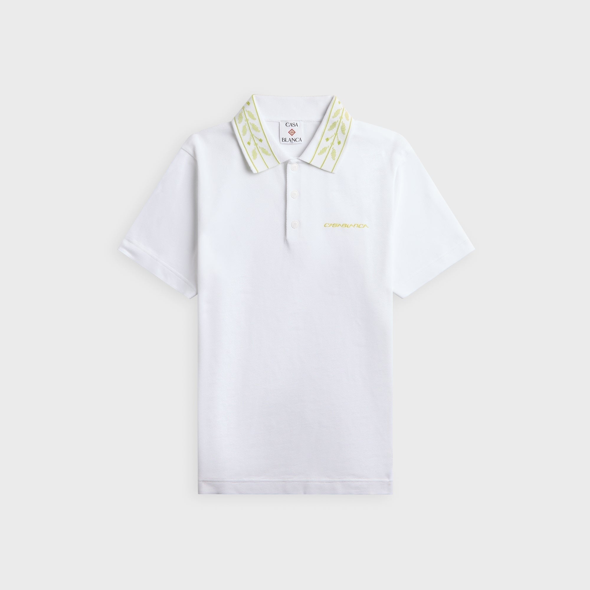 Casablanca Laurel Contrast Trim Polo Shirt - Textured Pique