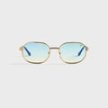 Vintage Frames Hustler Double Rope Edition 18KT Two-Tone Gold Sunglasses - Pastel Blue