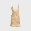 Asta Resort Delilah Hand Crochet Mini Dress - Sand Shimmer