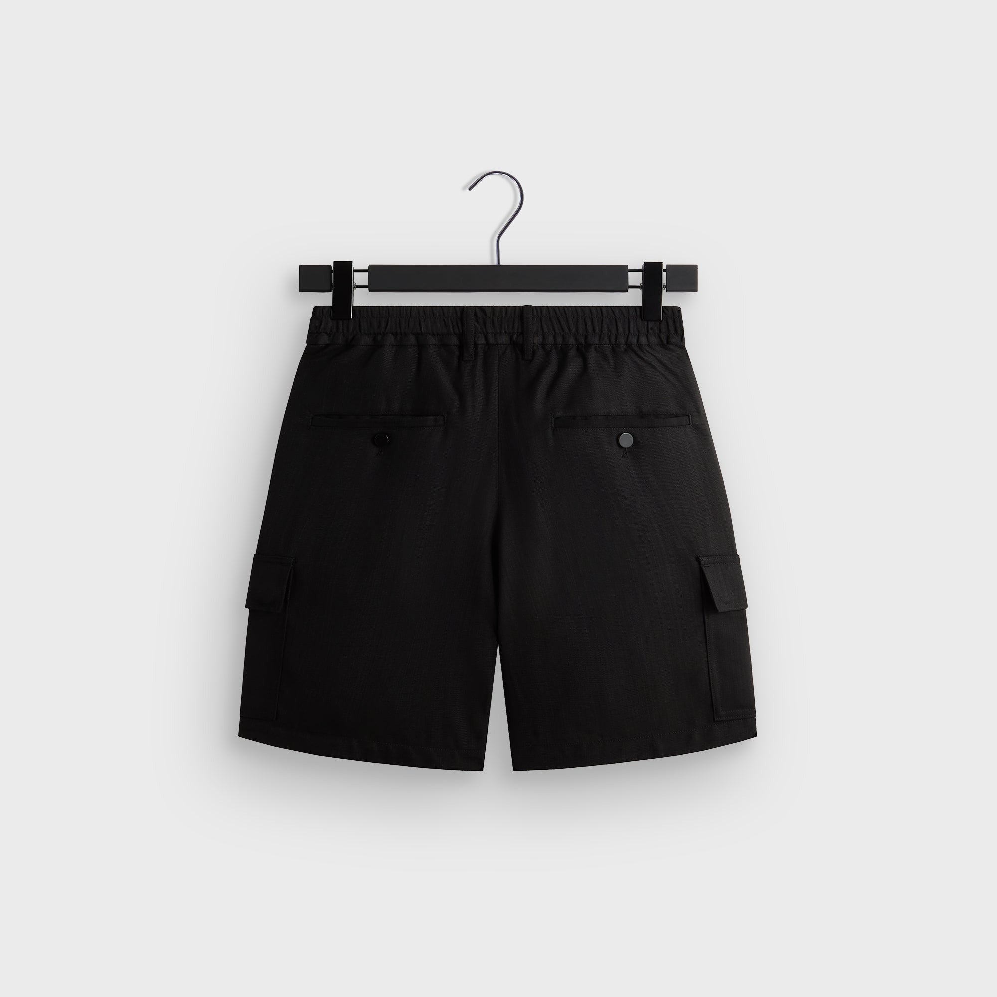 &Kin Textured Viscose Conley Cargo Short - Black