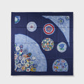 WGACA Hermes Sulphides and Paperweight II Silk Scarf - Navy