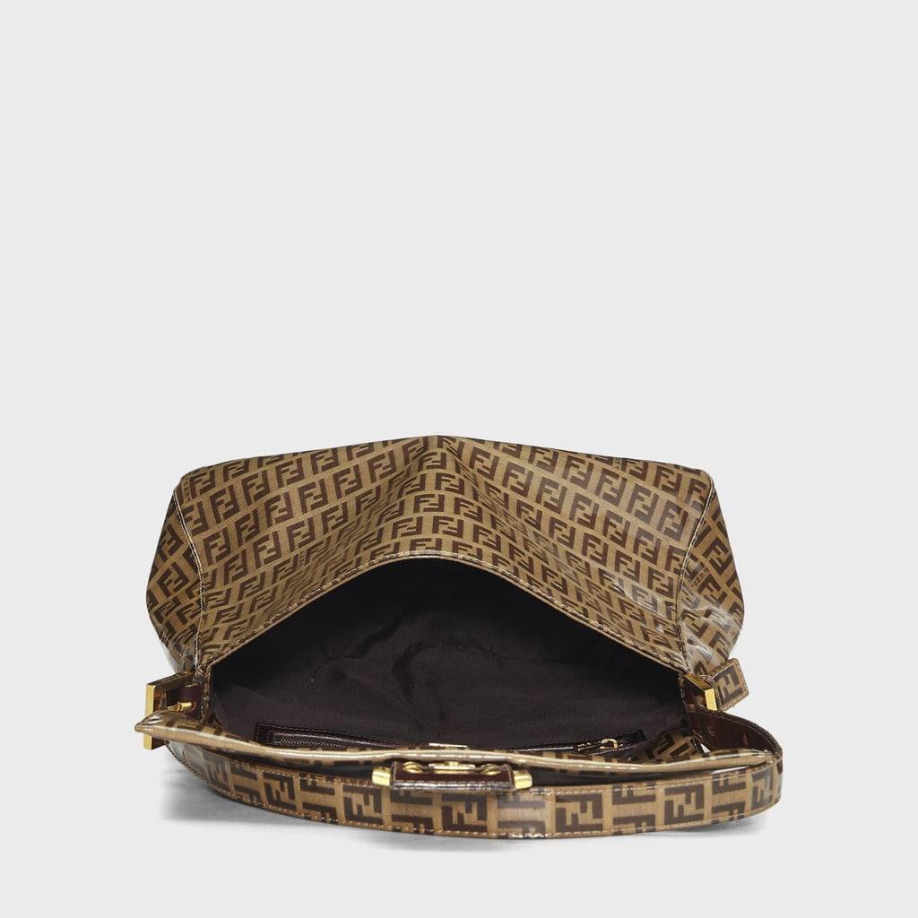 WGACA Fendi Patent Mamma Shoulder Bag - Brown