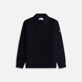 Stone Island LS Zip Polo - Black