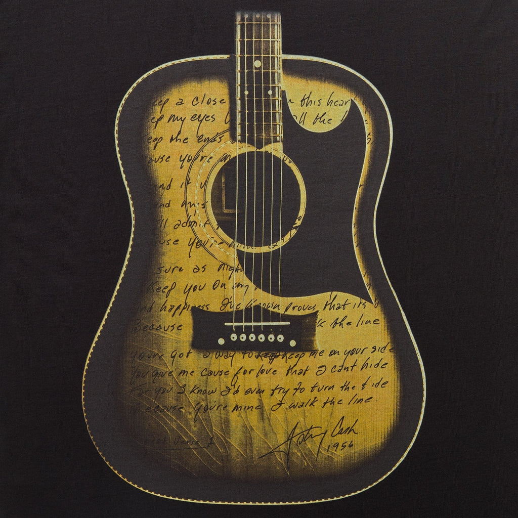 Kith Records for Johnny Cash I Walk The Line Lyrics Tee - Black