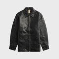 Sunflower Crinkle Leather Shirt - Black