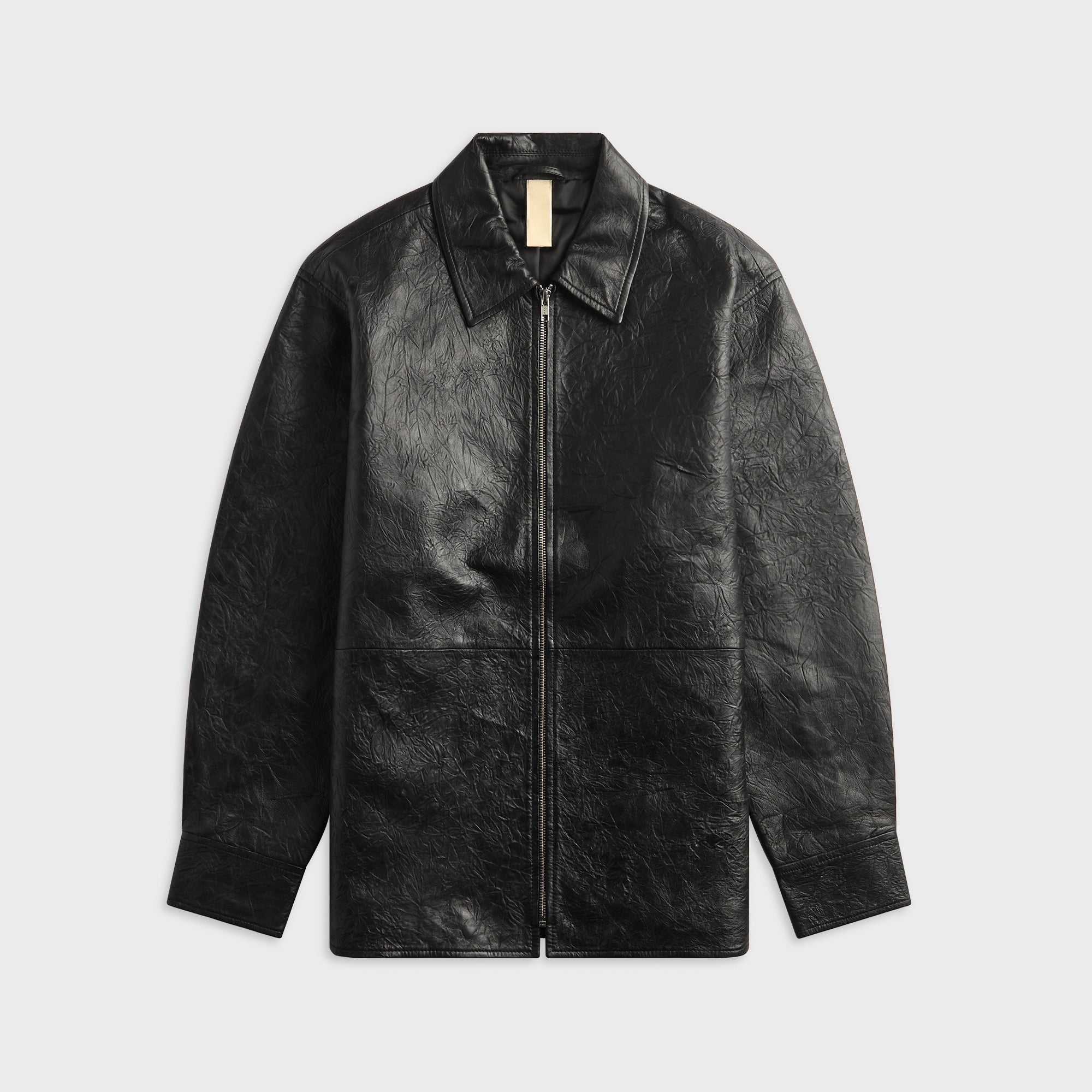 Sunflower Crinkle Leather Shirt - Black