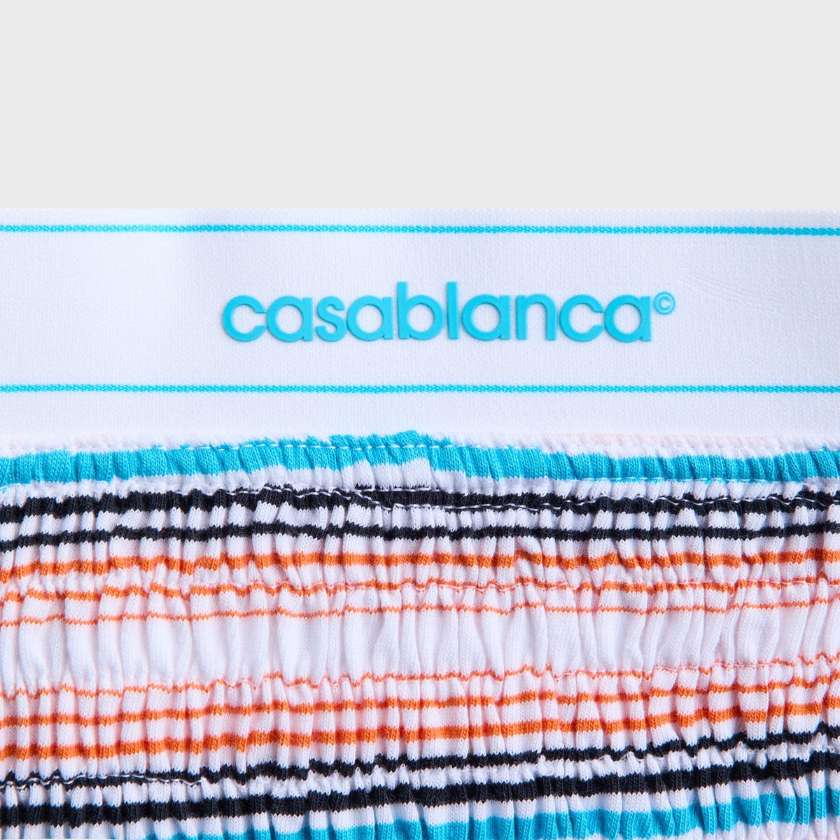 Casablanca Striped Shirred Short - Multi Stripe