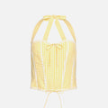 GUIZIO Gingham Lace Corset - Limonchello
