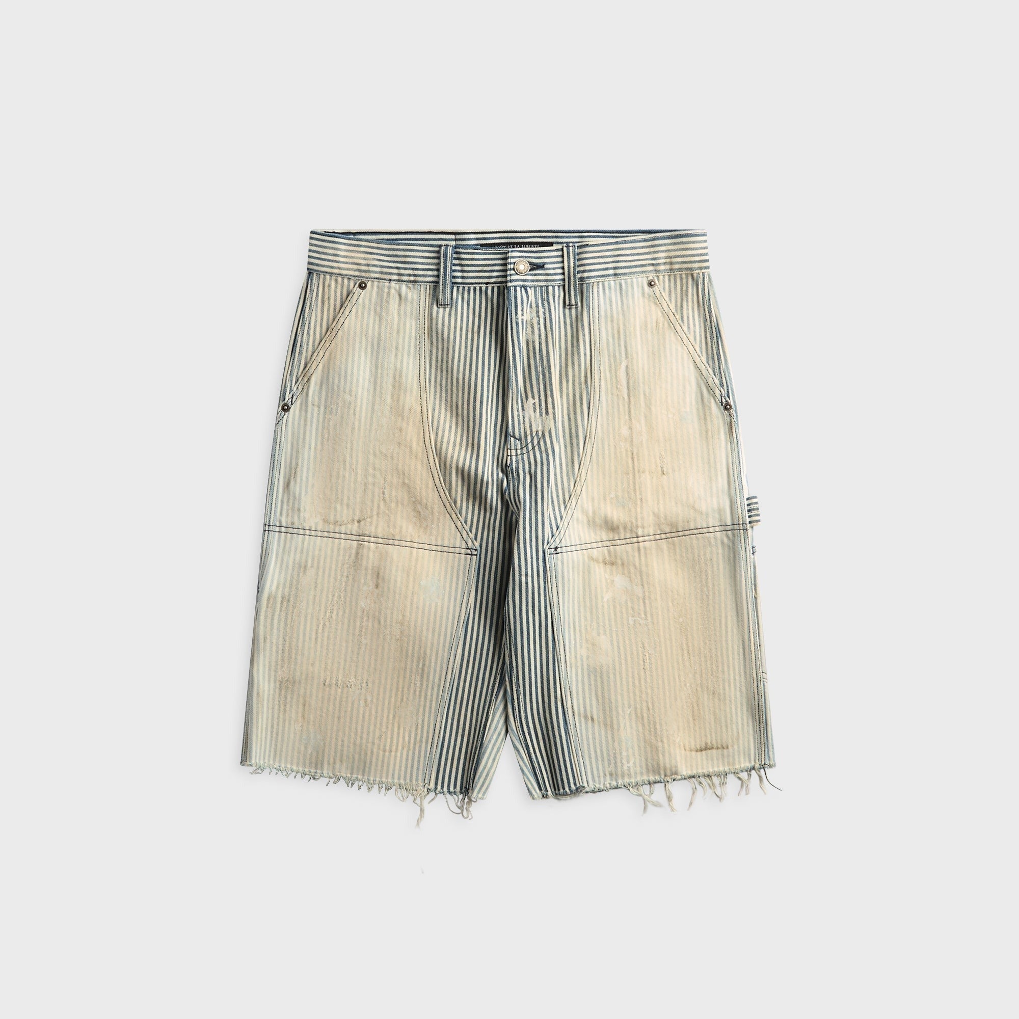 Coût De La Liberté Bushwick Hickory Stripe Cut Off Short - Asphalt Dint