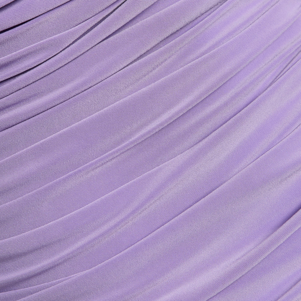 Norma Kamali Sleeveless Cowl Neck Shirred Pickleball Dress - Lavender