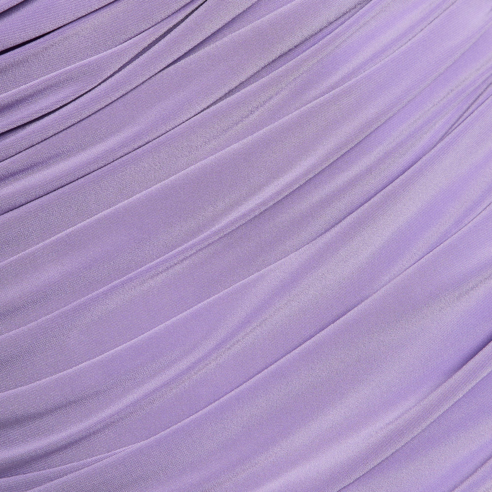 Norma Kamali Sleeveless Cowl Neck Shirred Pickleball Dress - Lavender