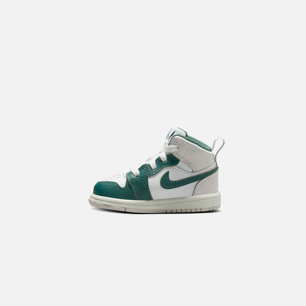 Jordan TD Air Jordan 1 Mid SE - White / Oxidized Green / Sail / Neutral Grey