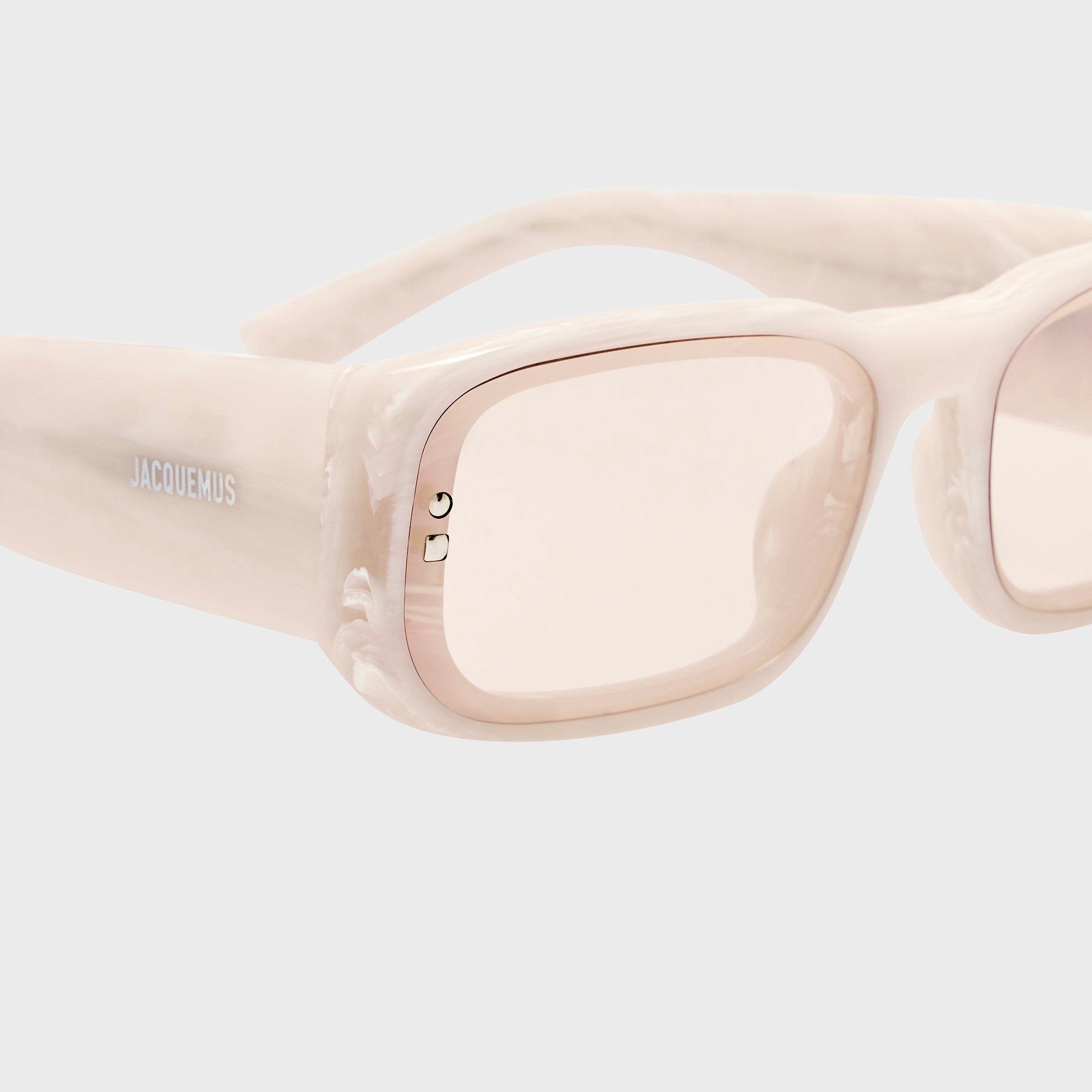 Jacquemus Pisco Sunglasses - Marble / Silver / Light Smoke