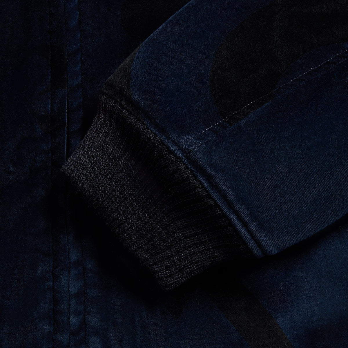 Engineered Garments Cotton Printed Music Note Velveteen Jacket - Navy