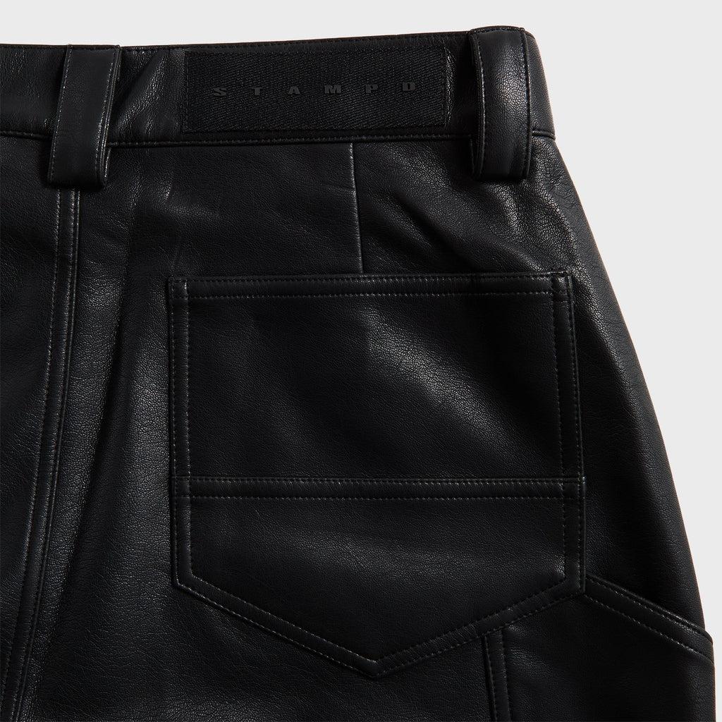 Stampd Faux Leather Carpenter Pant - Black