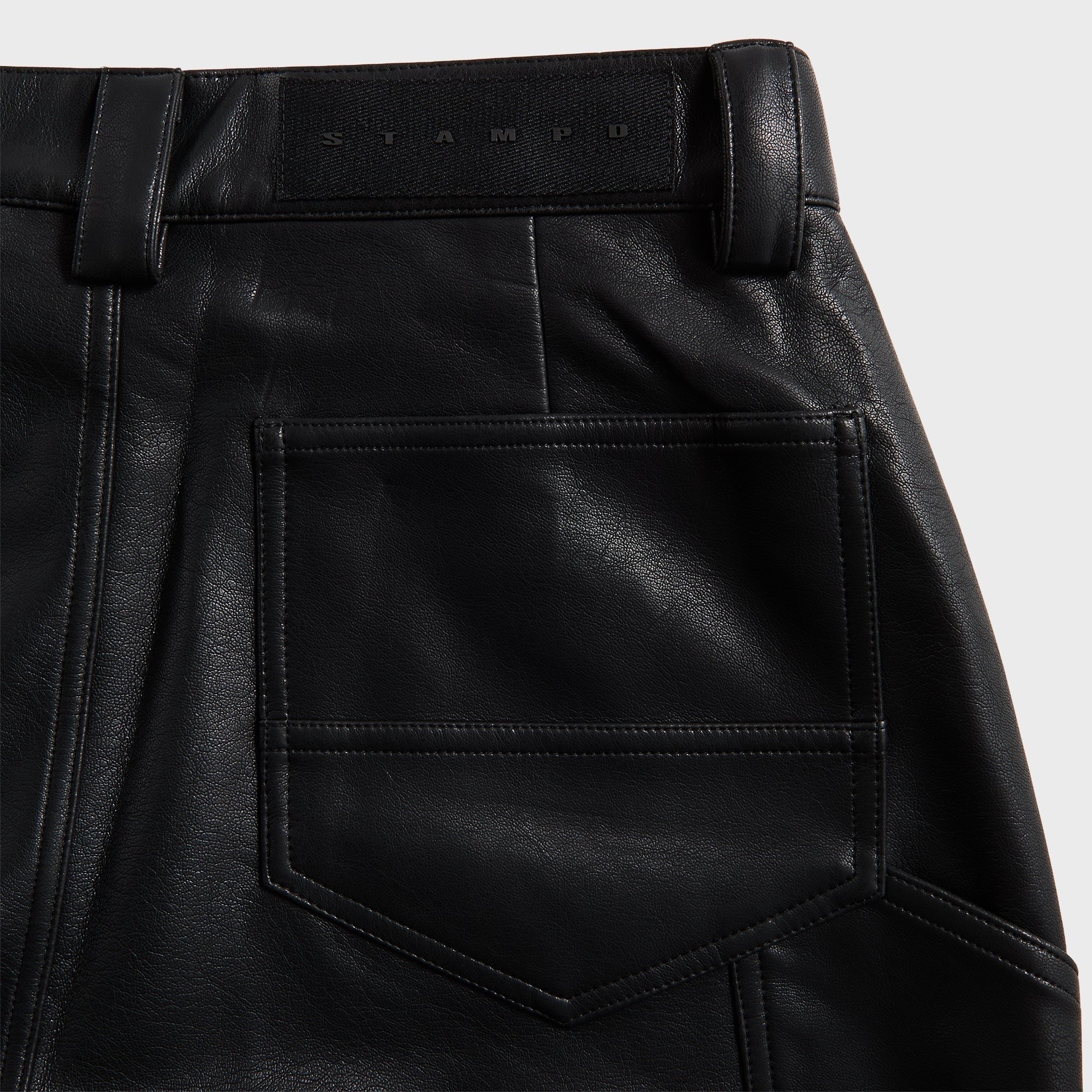Stampd Faux Leather Carpenter Pant - Black