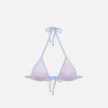 Frankies Bikinis Nick Plaid Triangle Bikini Top - Rose Picnic
