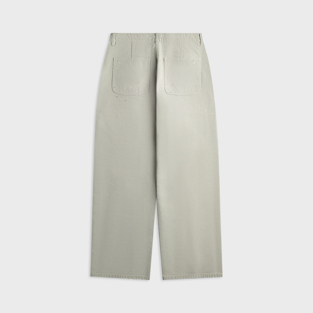 Maison Margiela Wide-Leg Paint Splattered Cotton Canvas Trouser - Gray