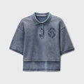 Alexander Wang Oversized High-Low Polo Top - Washed Navy