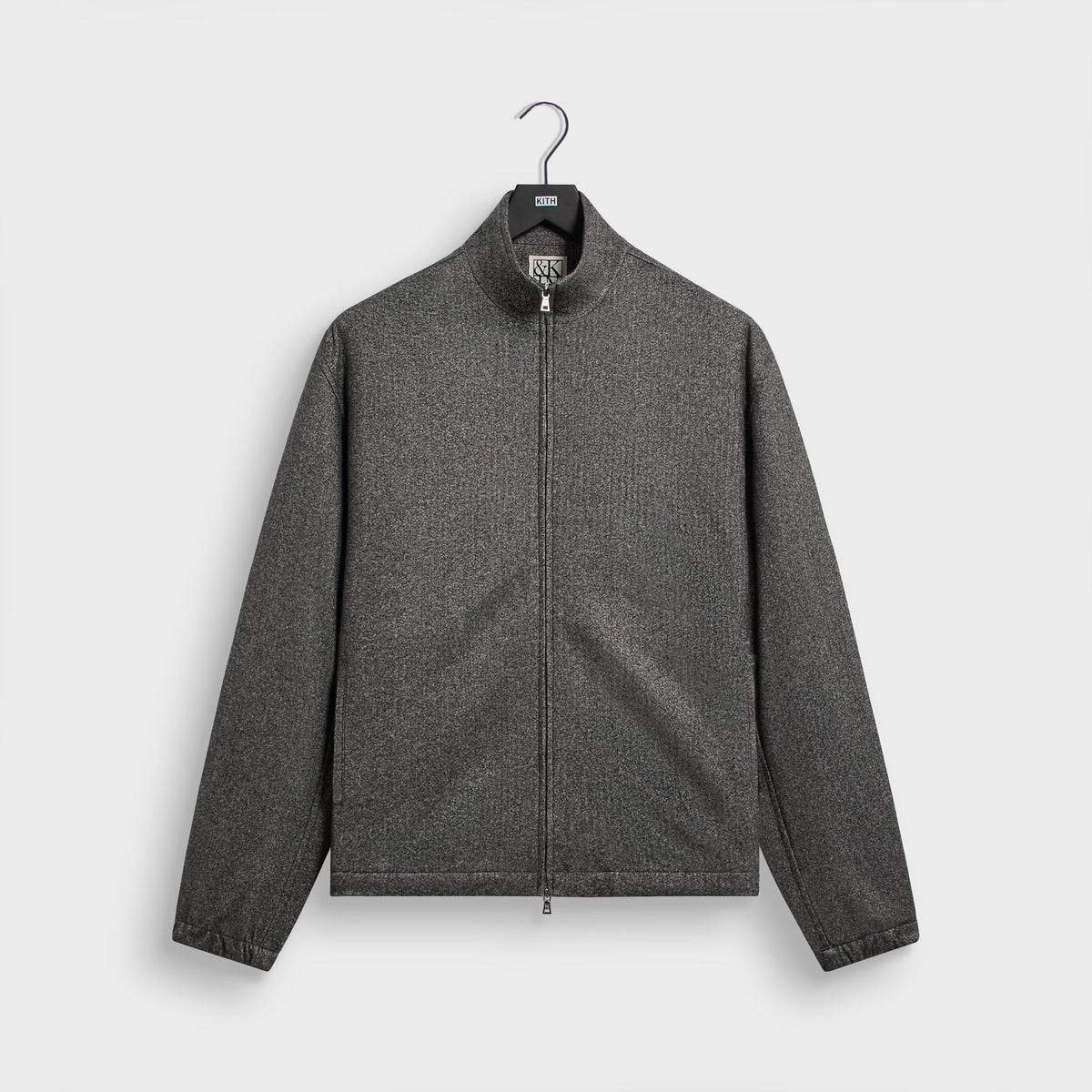 &Kin Flannel Jersey Stephen Track Jacket - Charcoal Heather