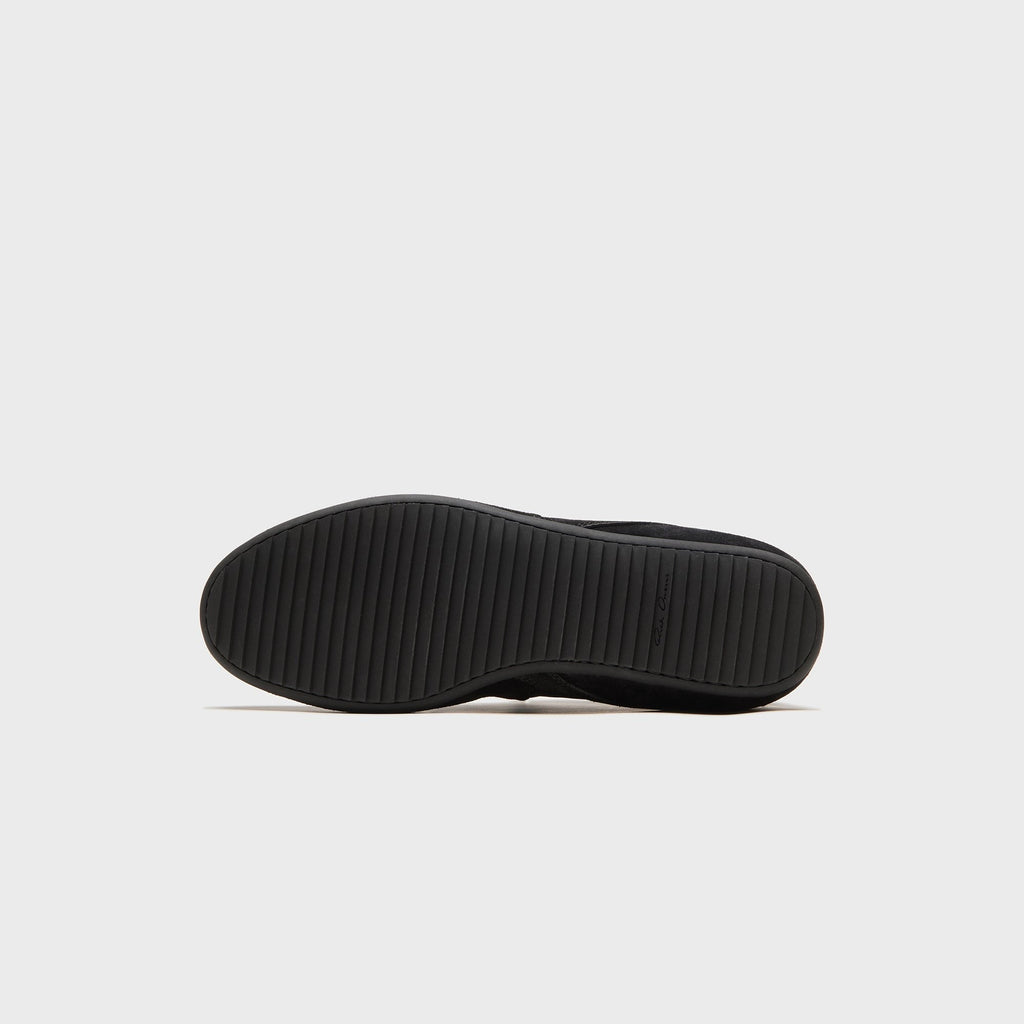 Rick Owens Minimal Suede Trimmed Sneaks - Black / Black / Black