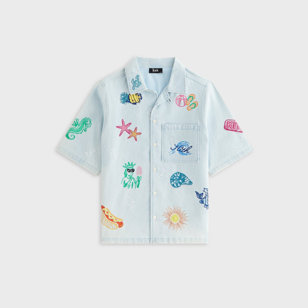 Kith Kids Novelty Thompson Camp Shirt - Light Indigo