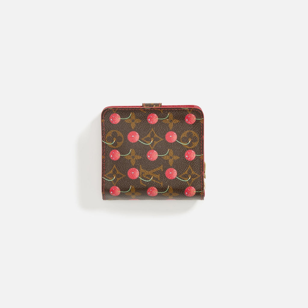WGACA Louis Vuitton x Takashi Murakami Cherry Zippy Compact Wallet - Brown
