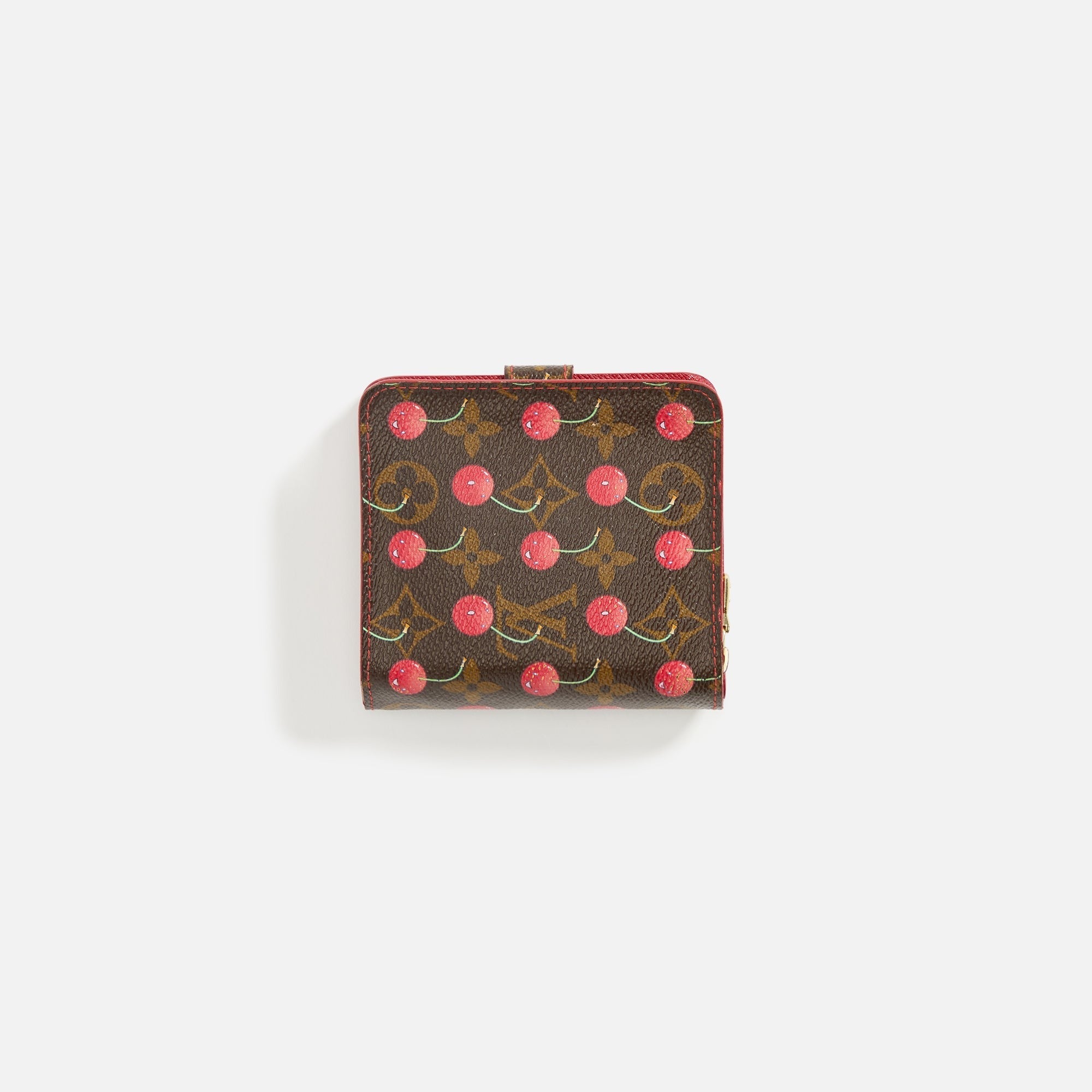 WGACA Louis Vuitton x Takashi Murakami Cherry Zippy Compact Wallet - Brown