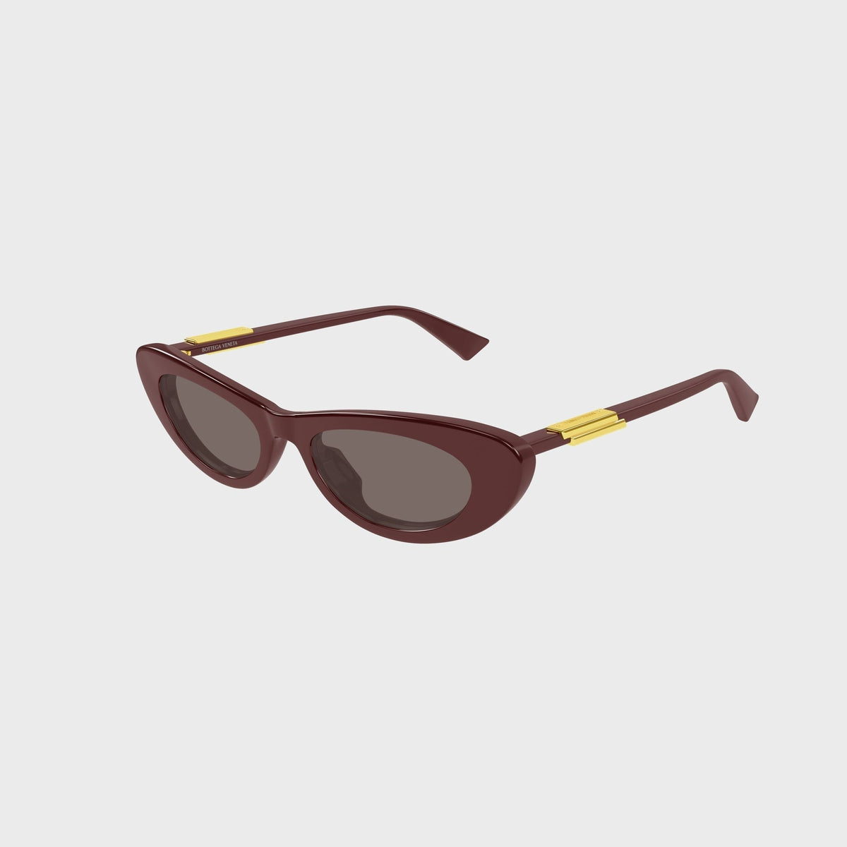 Bottega Veneta Snap Oval Sunglasses - Burgundy / Brown