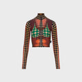 Jean Paul Gaultier Re-Edition Cropped Long Sleeves Top - Orange Multi