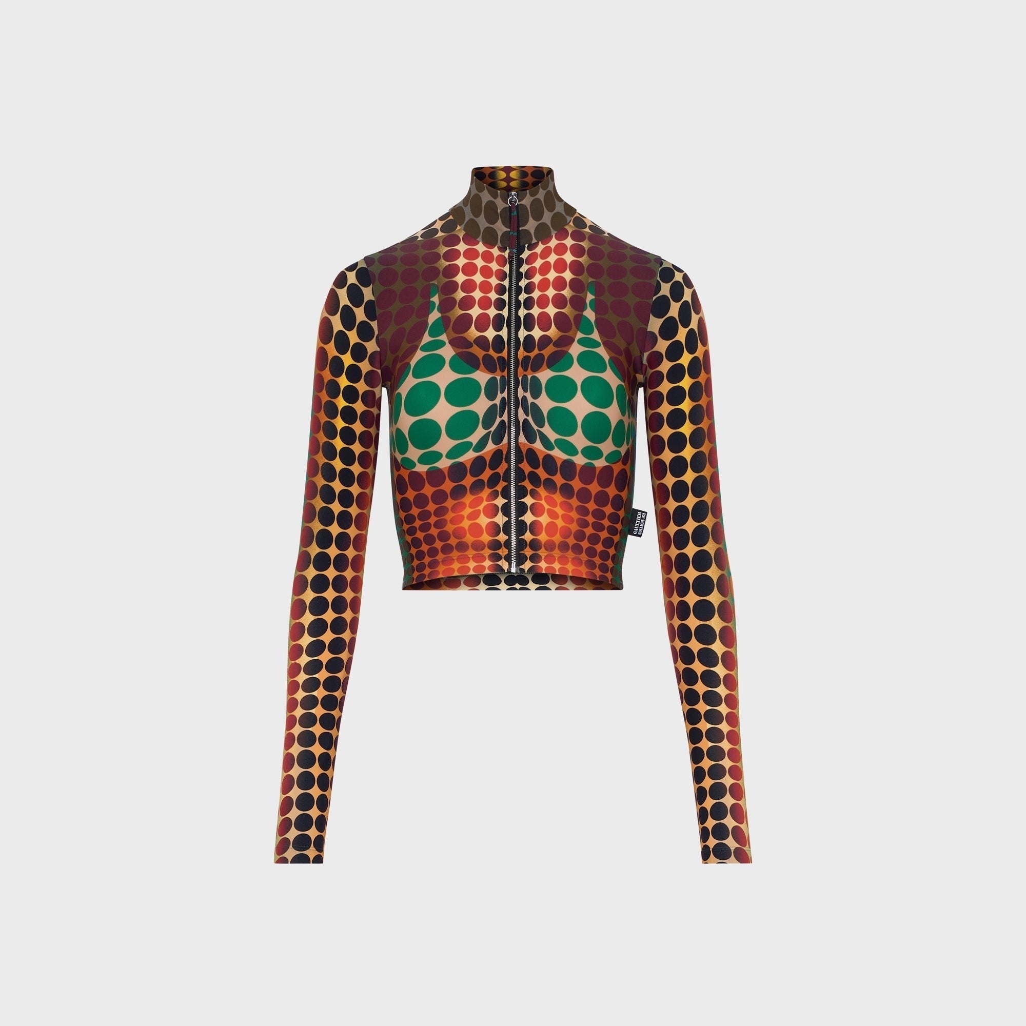 Jean Paul Gaultier Re-Edition Cropped Long Sleeves Top - Orange Multi