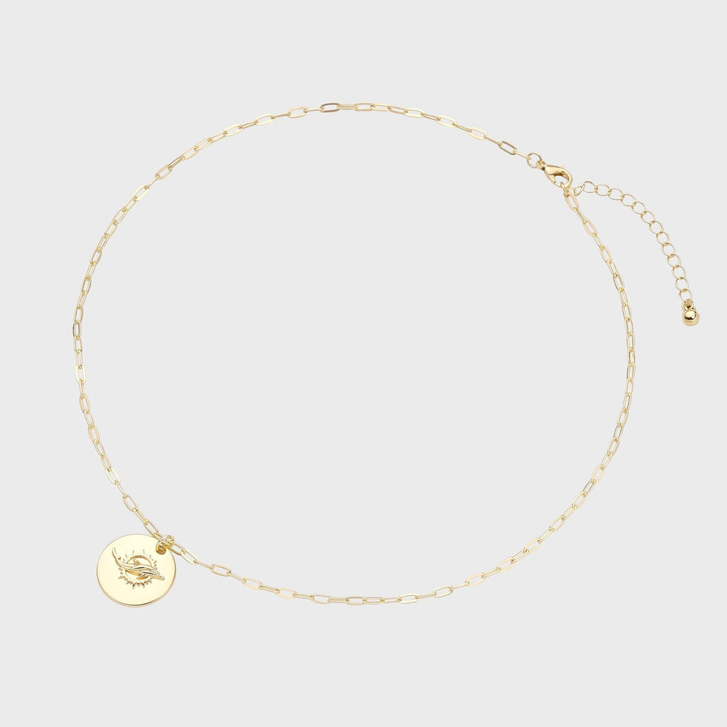 Luv AJ The Miami Dolphins Coin Necklace - Gold