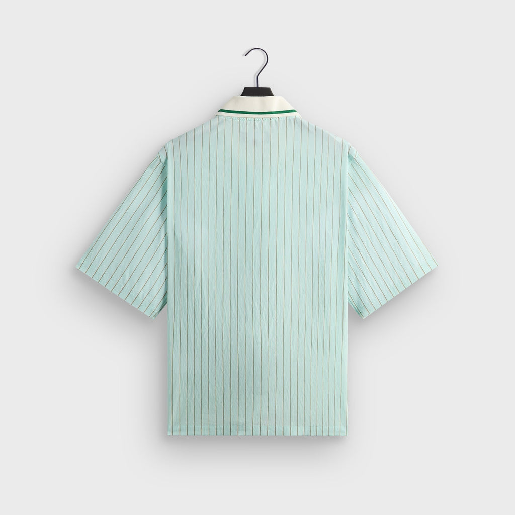Kith Striped Poplin Thompson Zip Front Shirt - Breezeway