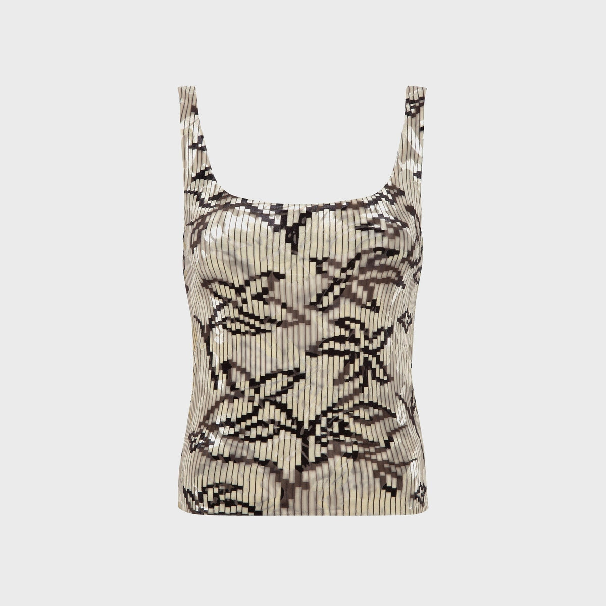 Siedres Cali Velvet Tank Top - Ecru