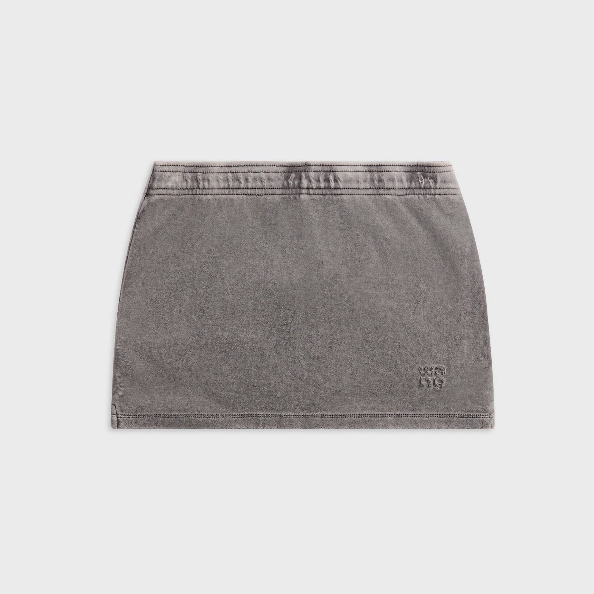 Alexander Wang Mid Rise Mini Skort With Embossed Logo - Washed Alloy