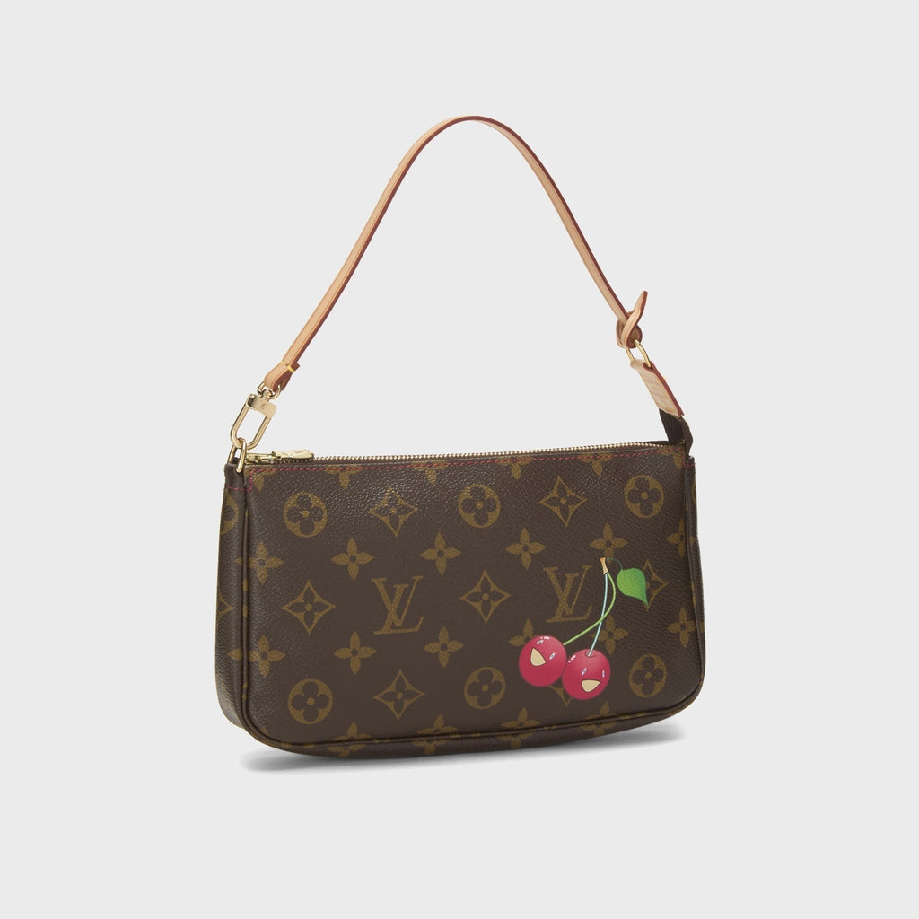 WGACA Louis Vuitton x Takashi Murakami Monogram Cherry Pochette Accessories V2 Bag - Brown
