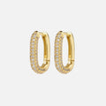 Luv AJ Pave Chain Link Huggies - Gold