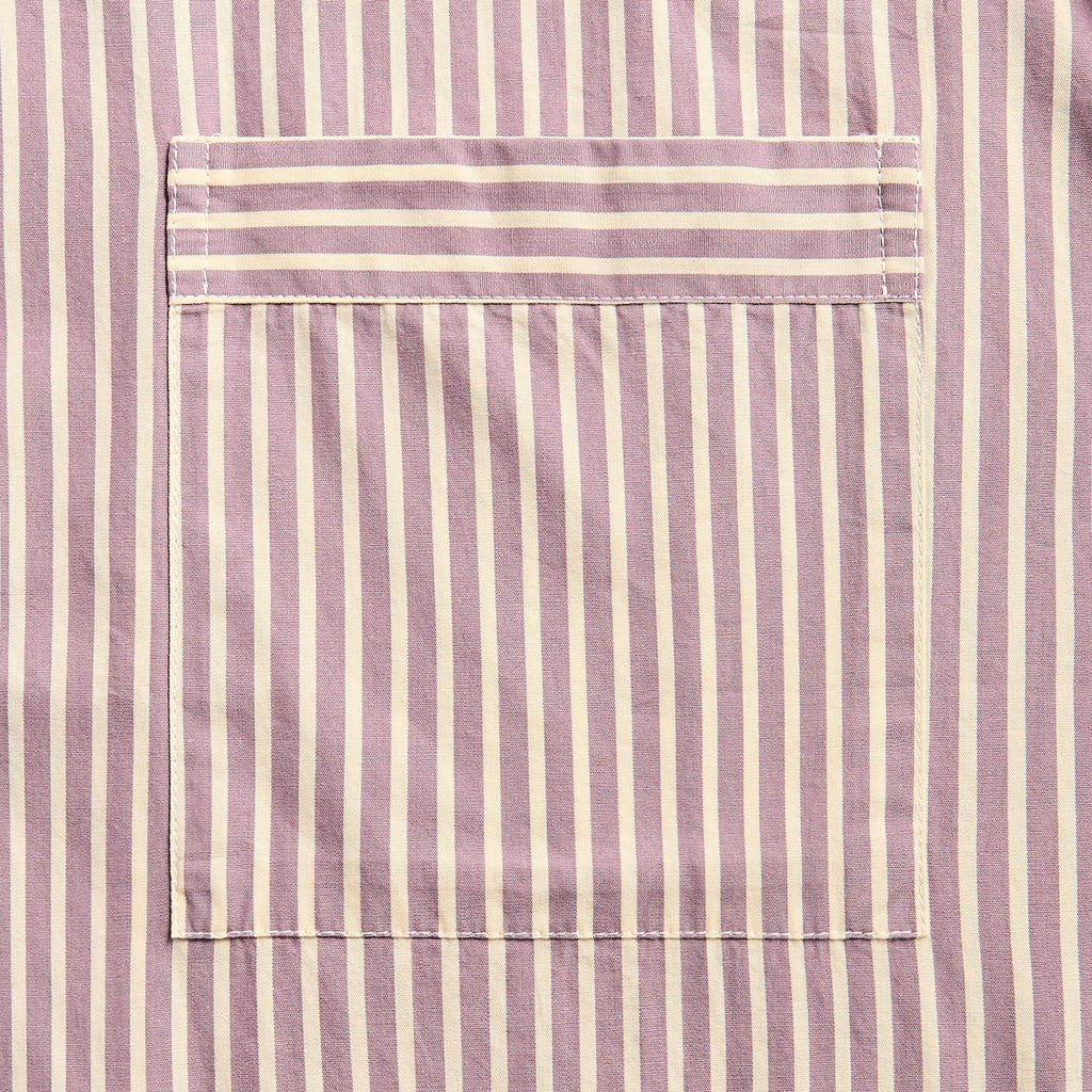 Tekla Poplin Short Sleeve Pyjamas Shirt - Skipper Stripes