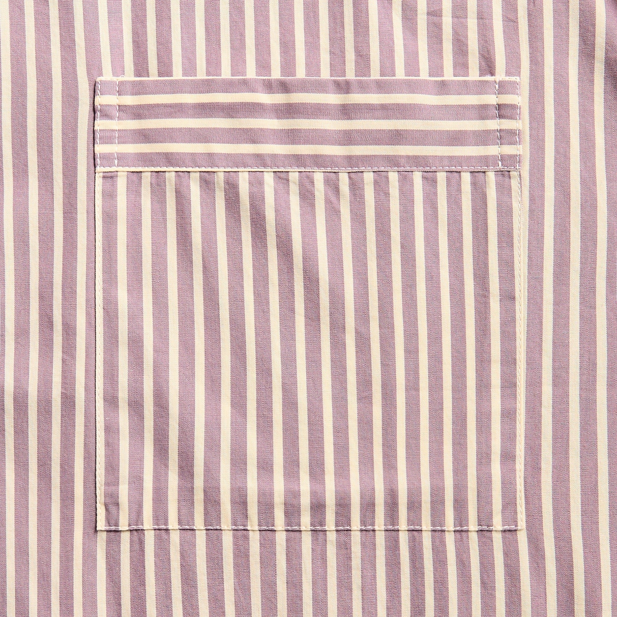 Tekla Poplin Short Sleeve Pyjamas Shirt - Skipper Stripes