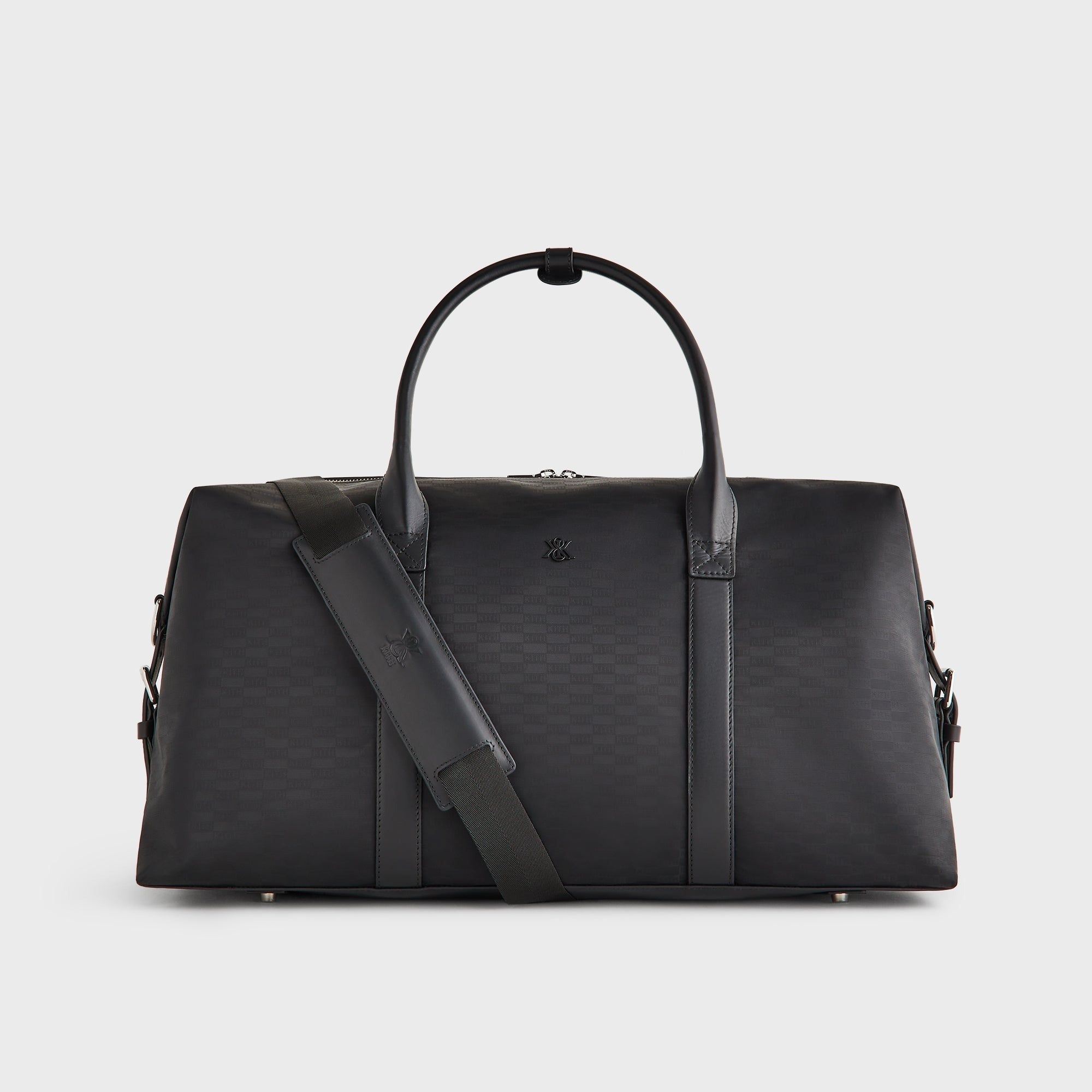 Kith Monogram Nylon Leather Duffle Bag - Black