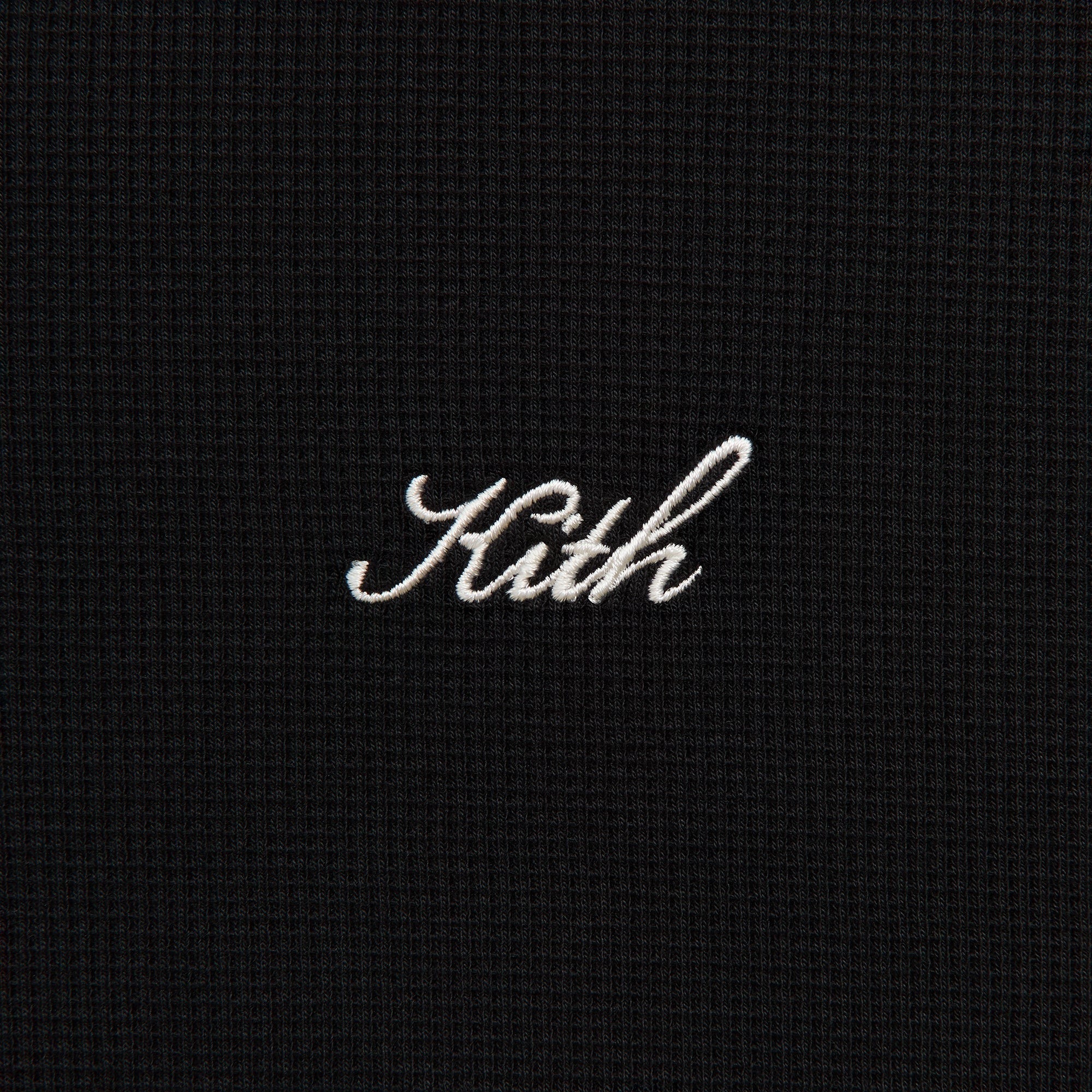 Kith Micro Waffle Nelson Rugby Pullover - Black