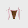 Frankies Bikinis Tia Reversible Satin Bikini Bottom - Vintage Cheetah