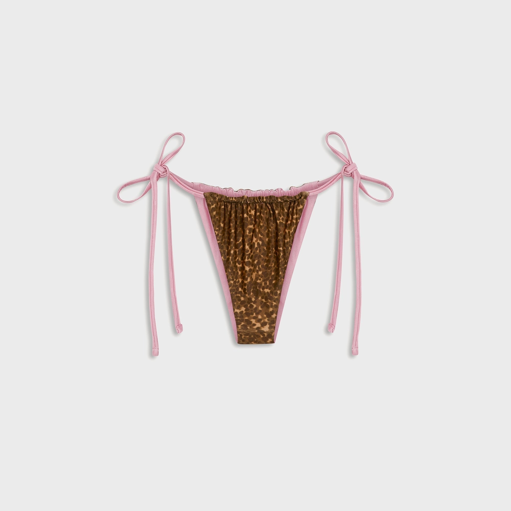Frankies Bikinis Tia Reversible Satin Bikini Bottom - Vintage Cheetah