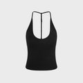 Frankies Bikinis x Jennie Chantal Halter Cotton Jersey Top - Black