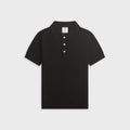 Casablanca Pointelle Monogram Short Sleeve Polo Shirt - Black