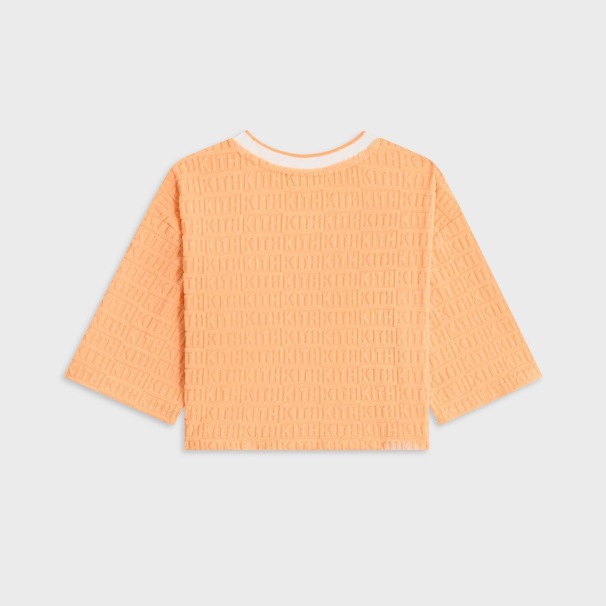 Kith Kids Textured Monogram Fei Cropped Tee - Sorbet